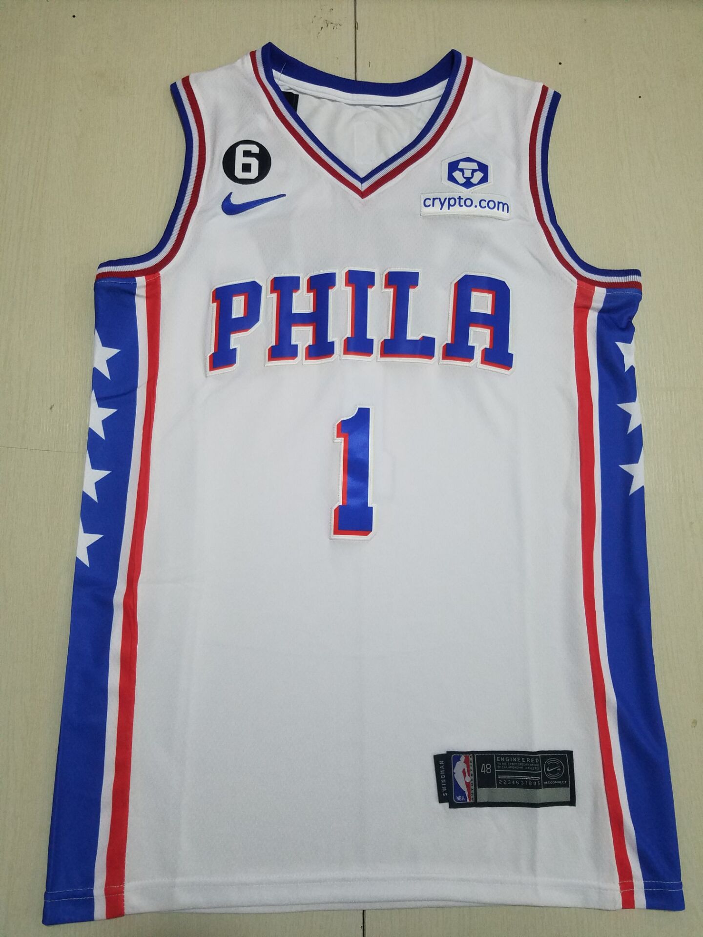Men Philadelphia 76ers #1 Harden White Nike 2022 NBA Jersey